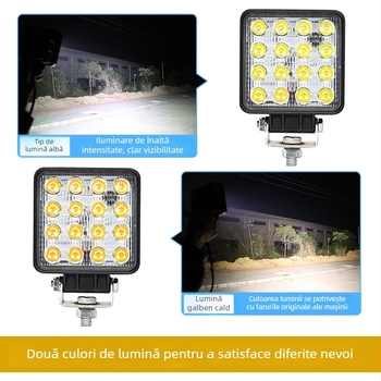 Lumină LED pentru excavator – 48W, 12-24V, IP67, 6500K, 100000h
