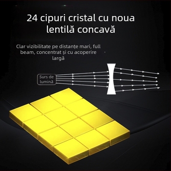 Far LED pentru mașină cu radiator din șase țevi de cupru – 120W, 12V, 12000 lm, IP68, compatibil cu H1/H11/H4/H7/H3/9005/9006/9012