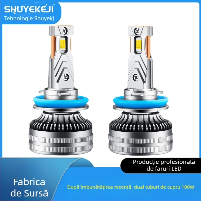 Far LED auto cu țevi din cupru duale, 60W, 12000LM, IP68, 12-24V