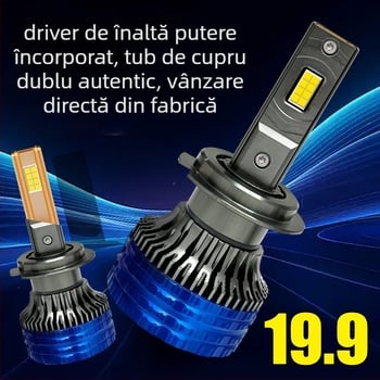 Faruri LED auto Sun Star Eye, H1/H7 pentru faza joasă, H4/H11 CSP3570, putere mare, 8800LM, 12V, IP68