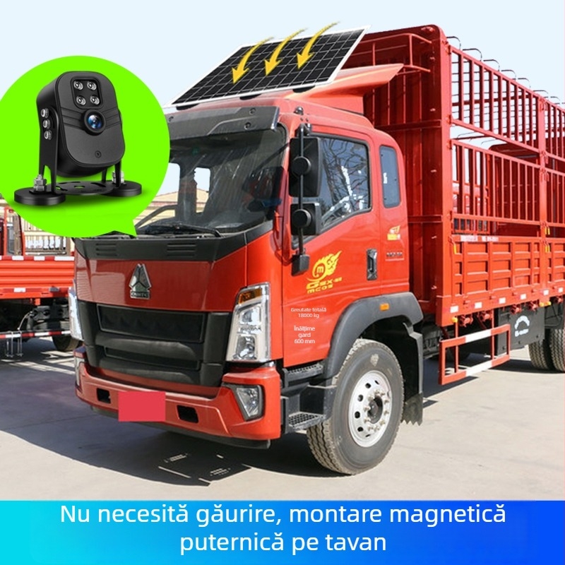 Cameră de supraveghere pentru vehicule 4G, acces de pe telefon, wireless, exterior, pentru camioane, autobuze și excavatoare, HD, tensiune 9-35V