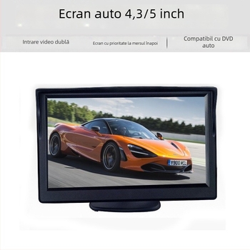 Display auto de 4,3/5 inch, modul wireless 2,4 G, cameră IR HD pentru mers înapoi, pentru plăcuțe de înmatriculare late