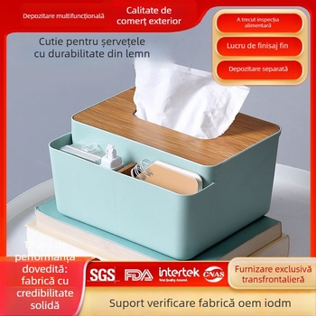 Cutie pentru șervețete - Multifuncțională, impermeabilă, din plastic; spațiu pentru telecomandă; pentru mașină și sufragerie