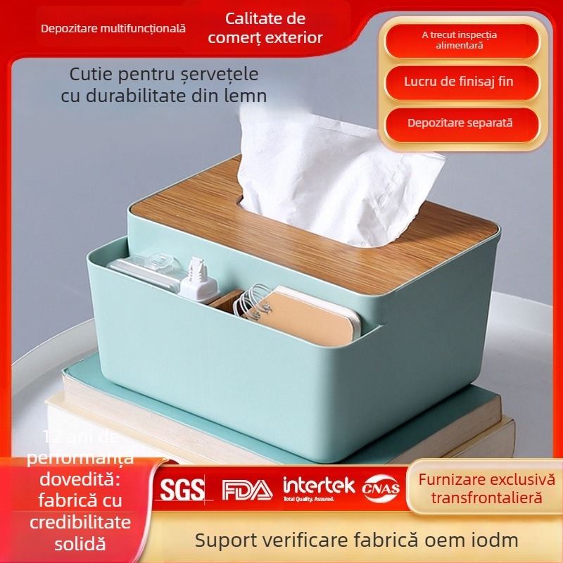 Cutie pentru șervețete - Multifuncțională, impermeabilă, din plastic; spațiu pentru telecomandă; pentru mașină și sufragerie