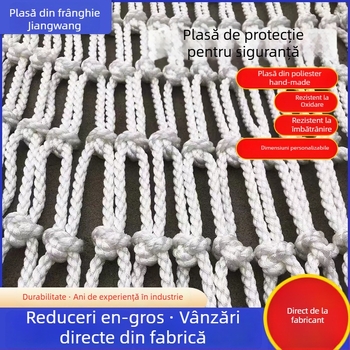 Plasă de siguranță generală, țesută manual din poliester, protecție anti-cădere pentru scări și balcon, potrivită pentru garduri de securitate și transport