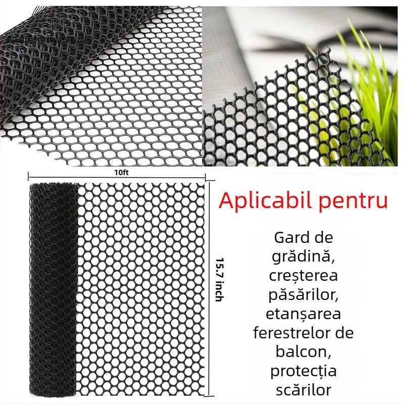 Plasă protectoare neagră pentru ferestre și balcon, anti-furt, anti-cadere, plasă din plastic