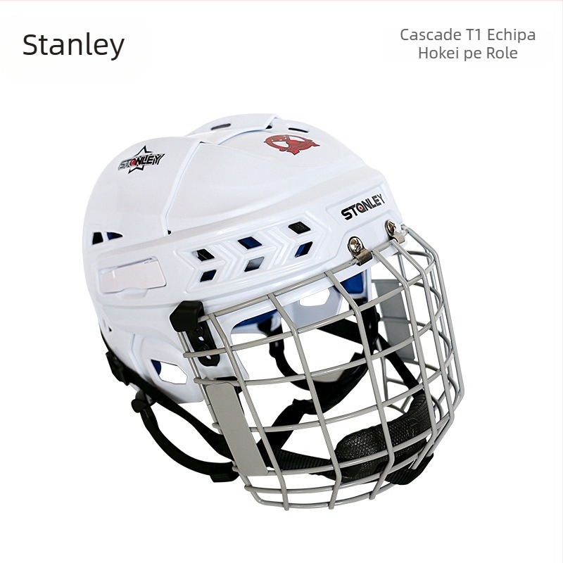 Cască STL pentru hochei – construcție PP + EVA + oțel carbon, pentru hochei pe gheață, hochei pe role și hochei pe teren, protecție pentru cap