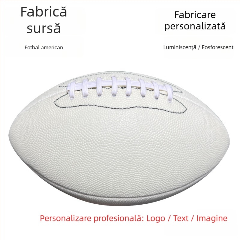 Minge rugby — Material PU/PVC, cusută la mașină, suprafață luminoasă reflectantă, logo personalizat