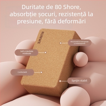 Bloc de yoga – Cork, densitate înaltă, pentru practică de dans, fără personalizare