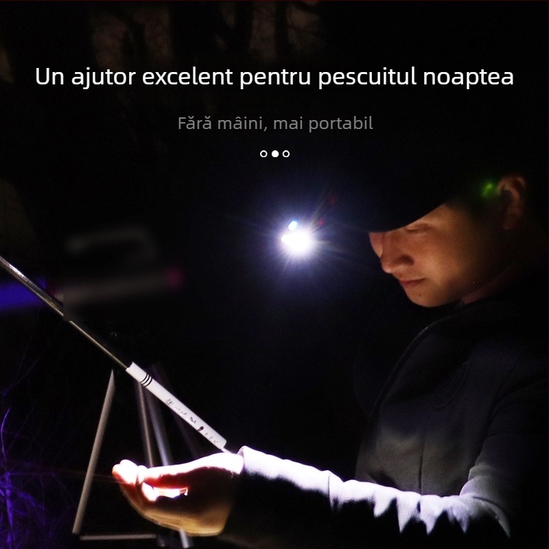 Ruigu frontala pentru cap pentru pescuit – LED, corp ABS, baterie 1200 mAh, 3.7V, reîncărcabilă, rază până la 50 m
