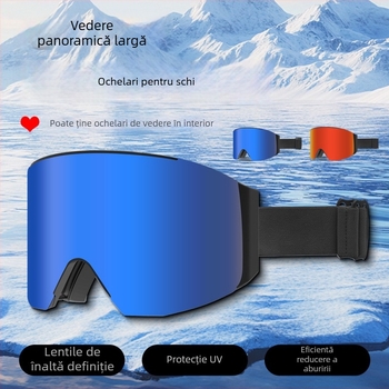 Goggles de schi, respirabile, antifog, magnetice, lentile cu dublu strat, PC material