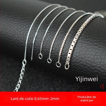 Colier box chain din argint 925, multistrat, fără pandantiv, electroplacat