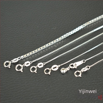 Colier box chain din argint 925, multistrat, fără pandantiv, electroplacat