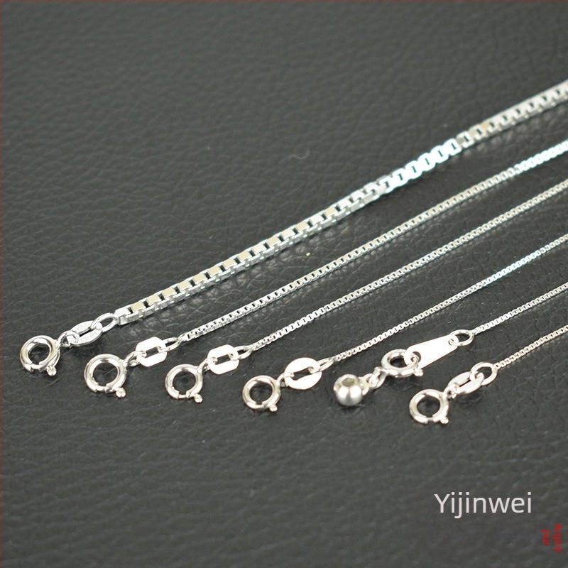 Colier box chain din argint 925, multistrat, fără pandantiv, electroplacat