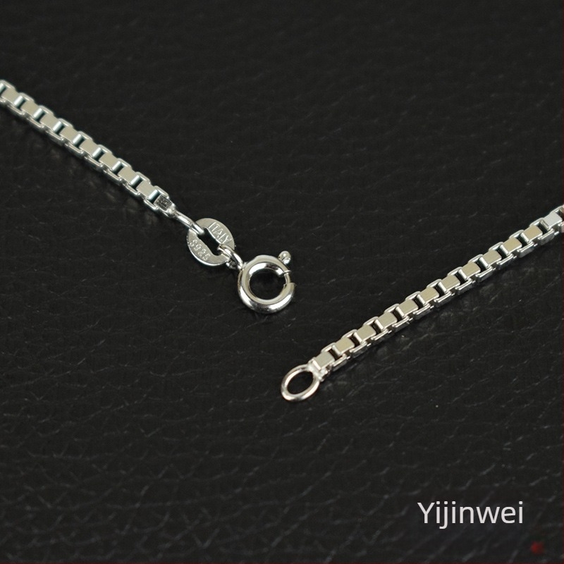 Colier box chain din argint 925, multistrat, fără pandantiv, electroplacat