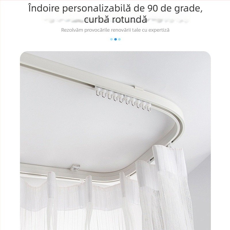 Șină pentru perdele din aliaj de aluminiu, drept, cu șine de unică și dublă, șină electrică pentru perdele, set complet inteligent