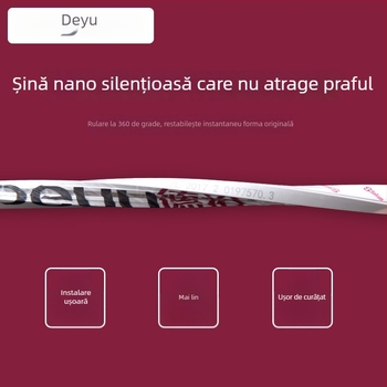 Deyu șină de perdele cu perforație nano, pistă de alunecare silențioasă, perdea montată pe partea laterală pentru fereastra cu nișă