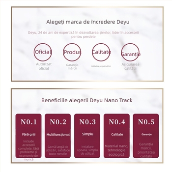 Deyu șină de perdele cu perforație nano, pistă de alunecare silențioasă, perdea montată pe partea laterală pentru fereastra cu nișă