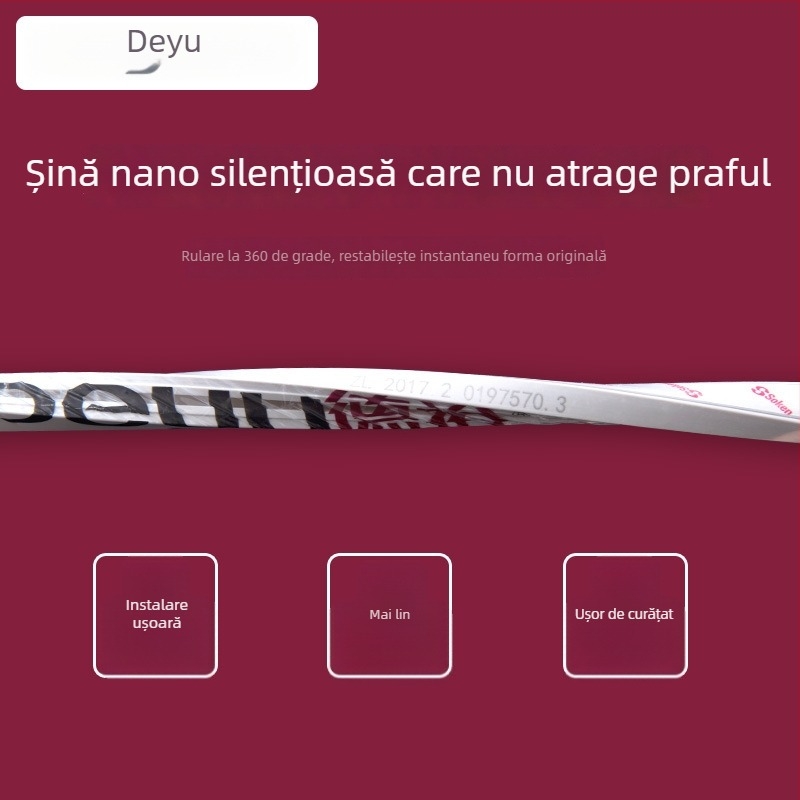 Deyu șină de perdele cu perforație nano, pistă de alunecare silențioasă, perdea montată pe partea laterală pentru fereastra cu nișă