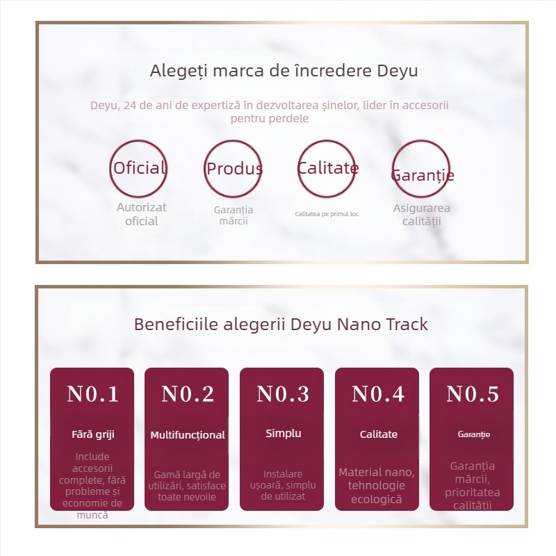 Deyu șină de perdele cu perforație nano, pistă de alunecare silențioasă, perdea montată pe partea laterală pentru fereastra cu nișă