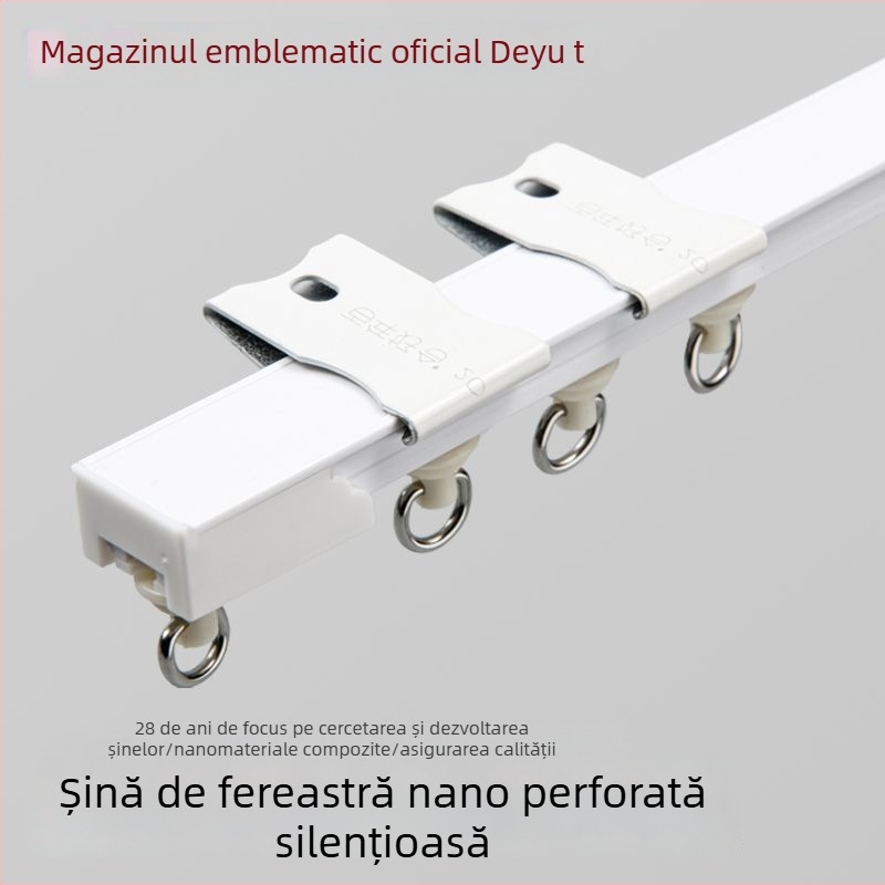 Deyu șină de perdele cu perforație nano, pistă de alunecare silențioasă, perdea montată pe partea laterală pentru fereastra cu nișă