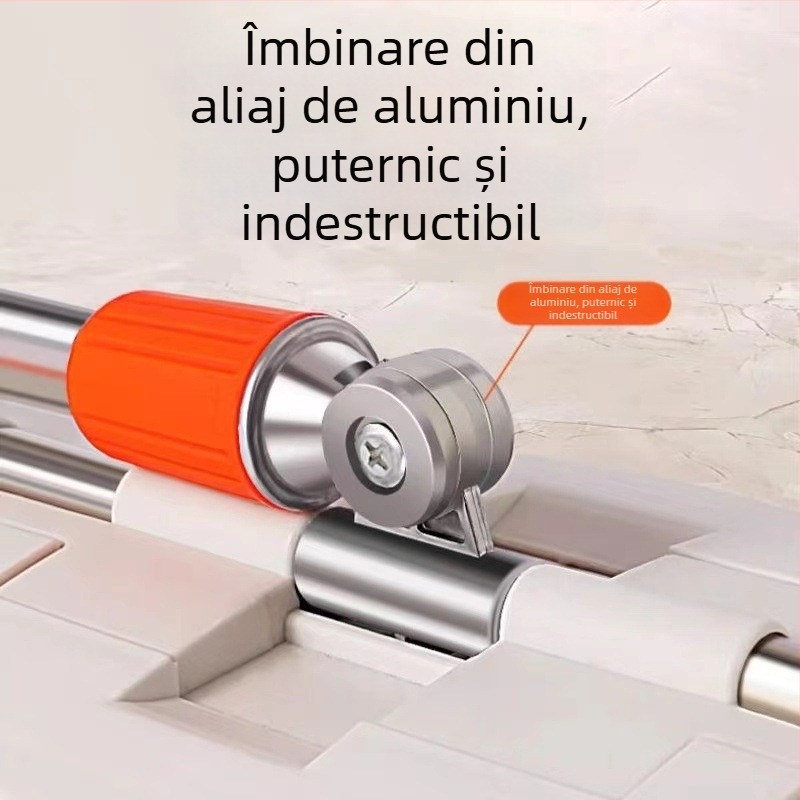 Mop plat laminat cu țesătură pentru podele din lemn — cap de fibră superfină, tijă din oțel inoxidabil, apăsare pe patru fețe, acționare duală