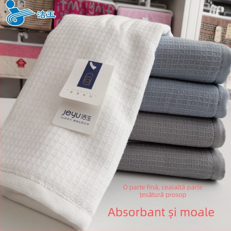 Prosop de baie Jieyu din bumbac 100%, mare, moale și absorbant, 34×74 cm, 80–100 g