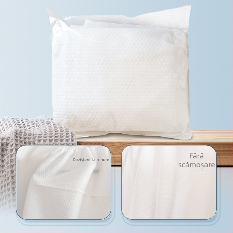 Set de prosoape de unică folosință pentru baie: înveliș pentru corp și top tubular, din fibră nețesută de viscose; pentru adulți, unisex; pentru primăvară; etichetă privată disponibilă