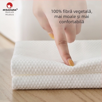 Prosop de baie de hotel, de unică utilizare, ambalat individual, îngroșat, fibre superfince cu conținut de bumbac și fibre vegetale, absorbție rapidă 5–10 s