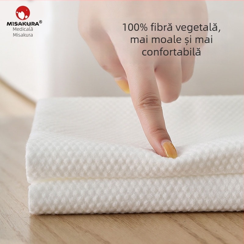 Prosop de baie de hotel, de unică utilizare, ambalat individual, îngroșat, fibre superfince cu conținut de bumbac și fibre vegetale, absorbție rapidă 5–10 s