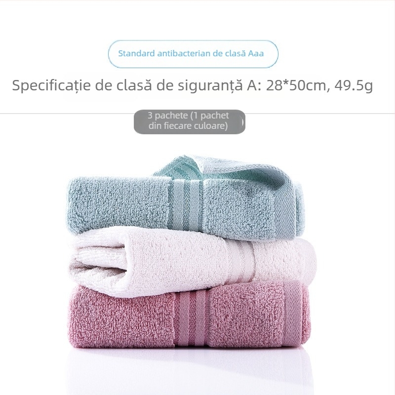 Prosop de față din bumbac 100%, antibacterian și foarte absorbant, țesătură simplă, potrivit pentru adulți.