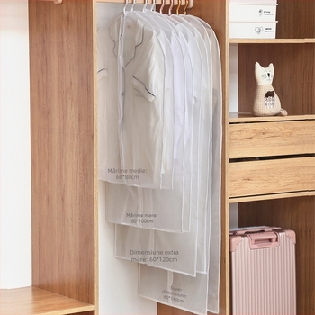 Husă de praf pentru haine, cu agățare – pentru paltoane (Protecție praf, Protecție umezeală; Stil: Modern Minimalism; Potrivit pentru: Paltoane)