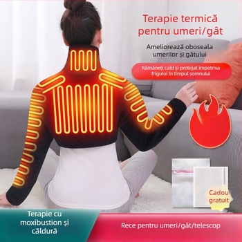 Xiangfutang vestă încălzită electric pentru umeri, 24V, 48W, control temperatură 45–65°C, încălzire cu fibre de carbon