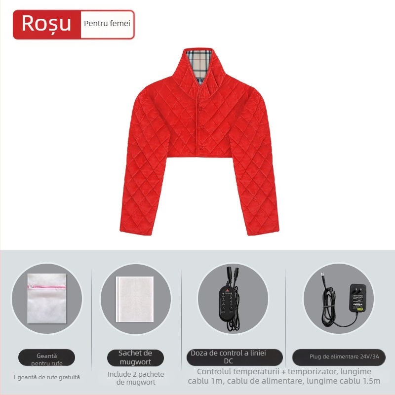 Xiangfutang vestă încălzită electric pentru umeri, 24V, 48W, control temperatură 45–65°C, încălzire cu fibre de carbon