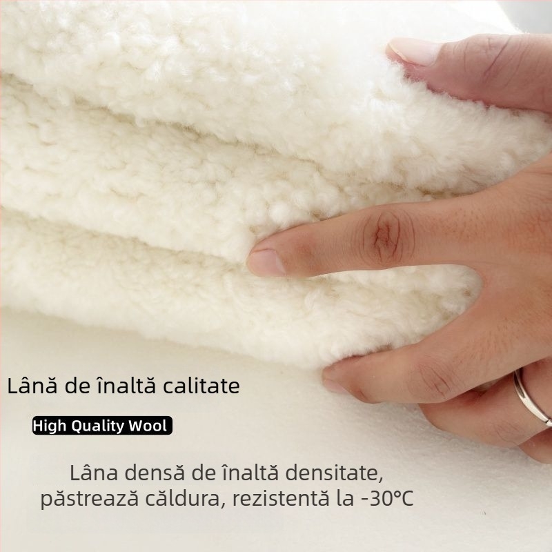 Vesta bărbătească din blană de iepure pe țesătură corduroy, cu glugă, decolteu în V, model dungat