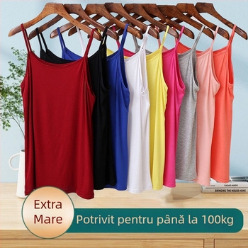 Maiou cu bretele din Modal, fără cusături, croială într-o singură piesă, guler rotund, vară (80–90% Modal, greutate țesătură 181–200 g/m2)