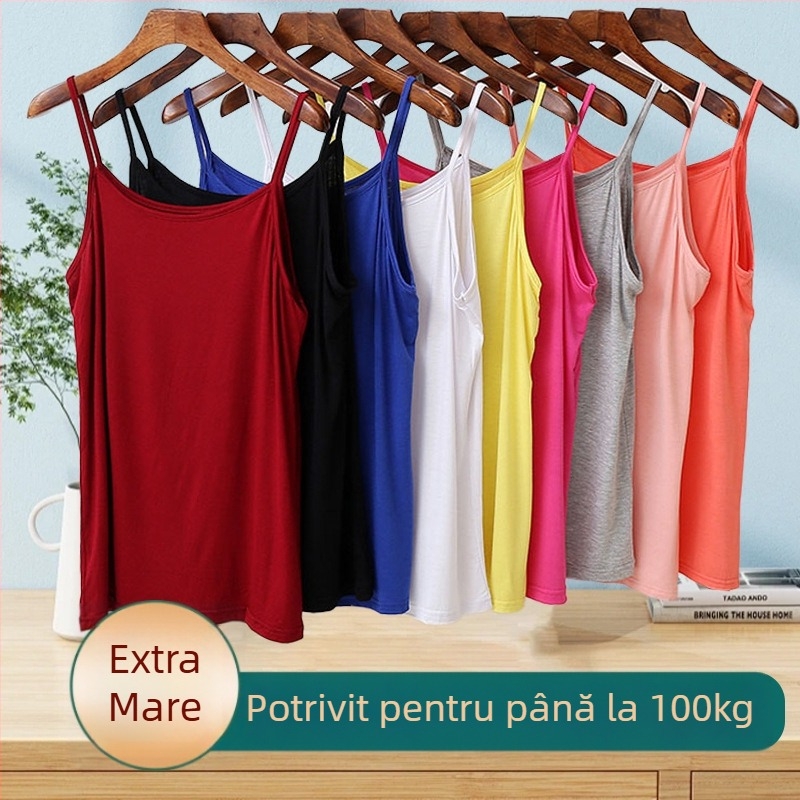Maiou cu bretele din Modal, fără cusături, croială într-o singură piesă, guler rotund, vară (80–90% Modal, greutate țesătură 181–200 g/m2)