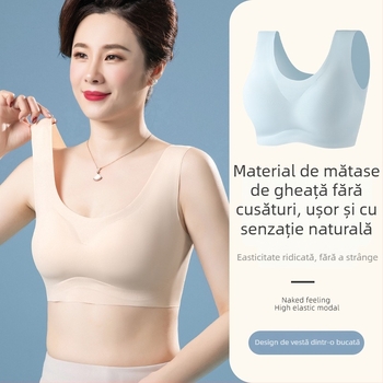 Sutien matern fără fir, fără cusături, cupe pline, forme subțiri, din nylon