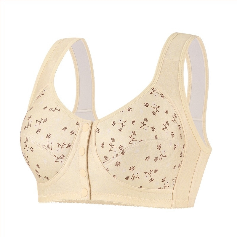 Sutien tip vestă cu închidere frontală, cupe 3/4 moi, forme subțiri, bretele dublu fixate, material poliester cu aspect lăptos