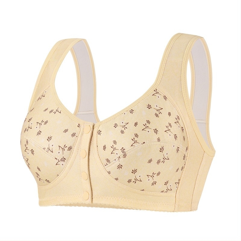 Sutien tip vestă cu închidere frontală, cupe 3/4 moi, forme subțiri, bretele dublu fixate, material poliester cu aspect lăptos