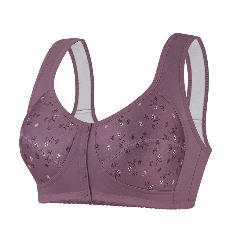 Sutien tip vestă cu închidere frontală, cupe 3/4 moi, forme subțiri, bretele dublu fixate, material poliester cu aspect lăptos