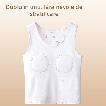 Top fără mâneci cu bretele subțiri, 100% bumbac, decolteu rotund, vară 2025