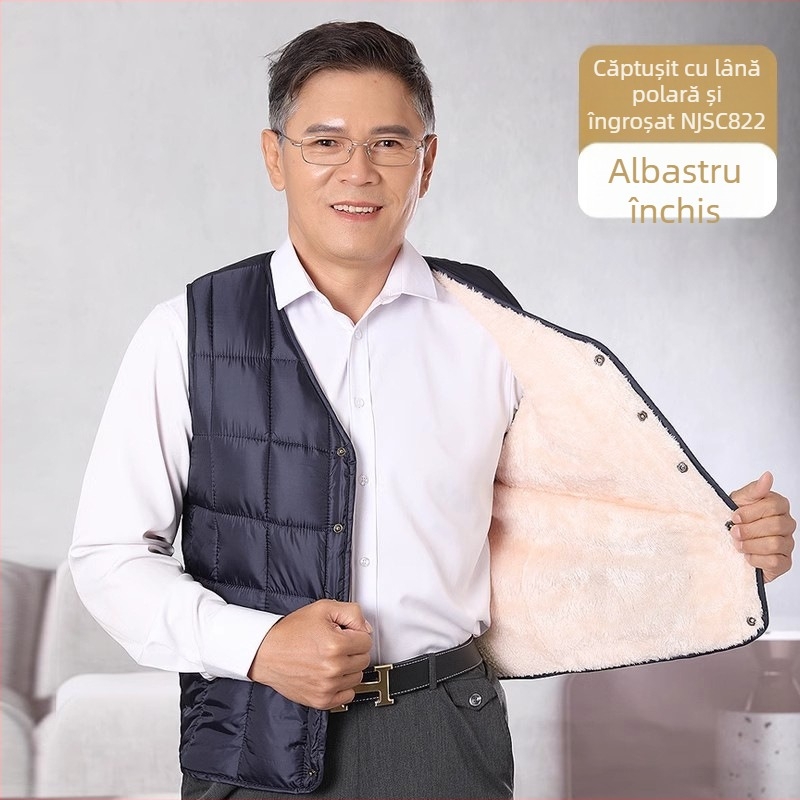 Veste din bumbac cu căptușeală, groasă, pentru bărbați în vârstă, iarnă