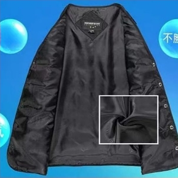 Vesta bărbați cu glugă, căptușită cu bumbac, exterior corduroy, țesătură principală lână, căptușeală din in