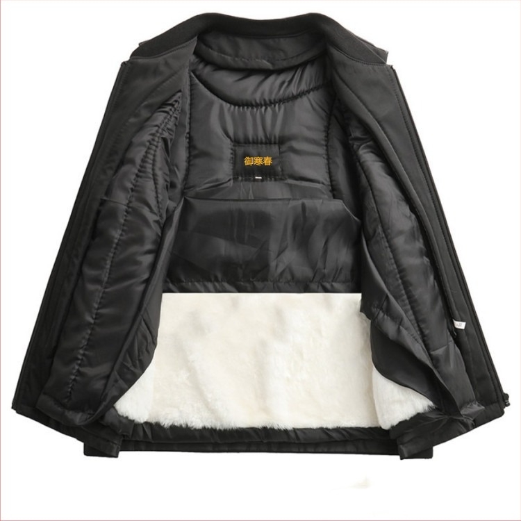 Vesta de iarnă pentru bărbați, croială slim, poliester, guler în V, fermoar, căptușeală din acetat