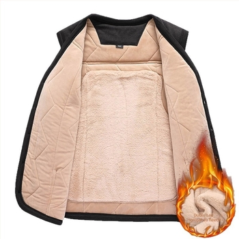 Vesta bărbătească cu fleece, fără mâneci, guler înalt, croială slim, iarnă