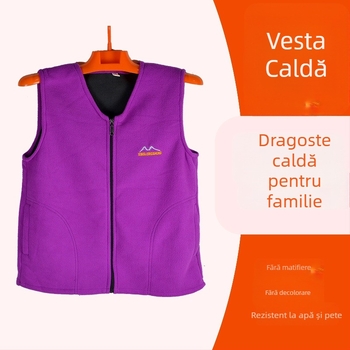 Vesta din polar fleece cu fermoar, model 3D, umplutură din bumbac, țesătură principală 90-95% poliester, femei adulte, iarnă 2022