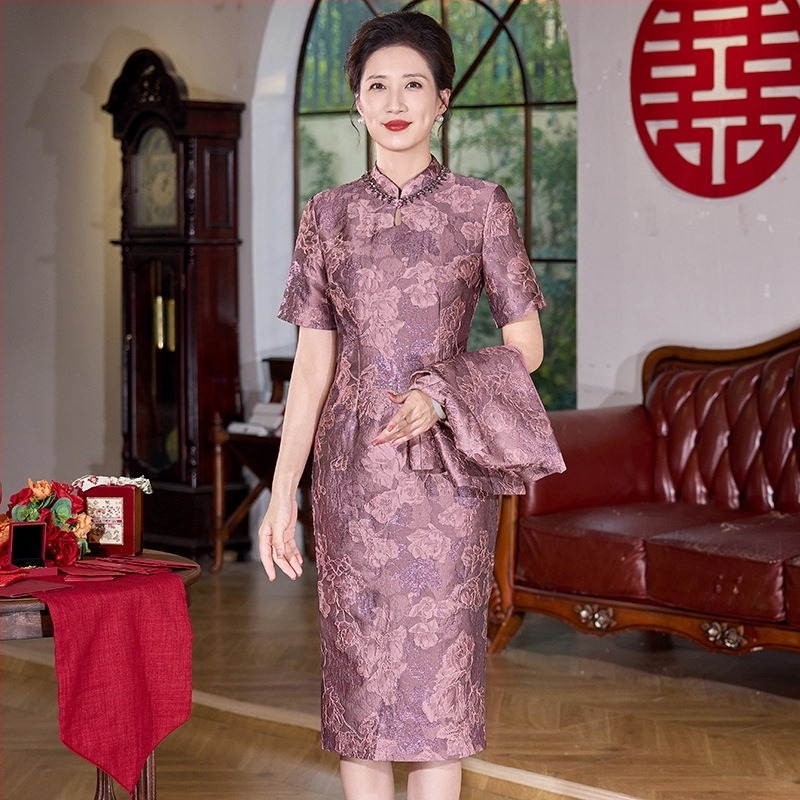 Set din două piese pentru mama miresei – rochie de nuntă, stil elegant, poliester (>95%), lansare toamnă 2025