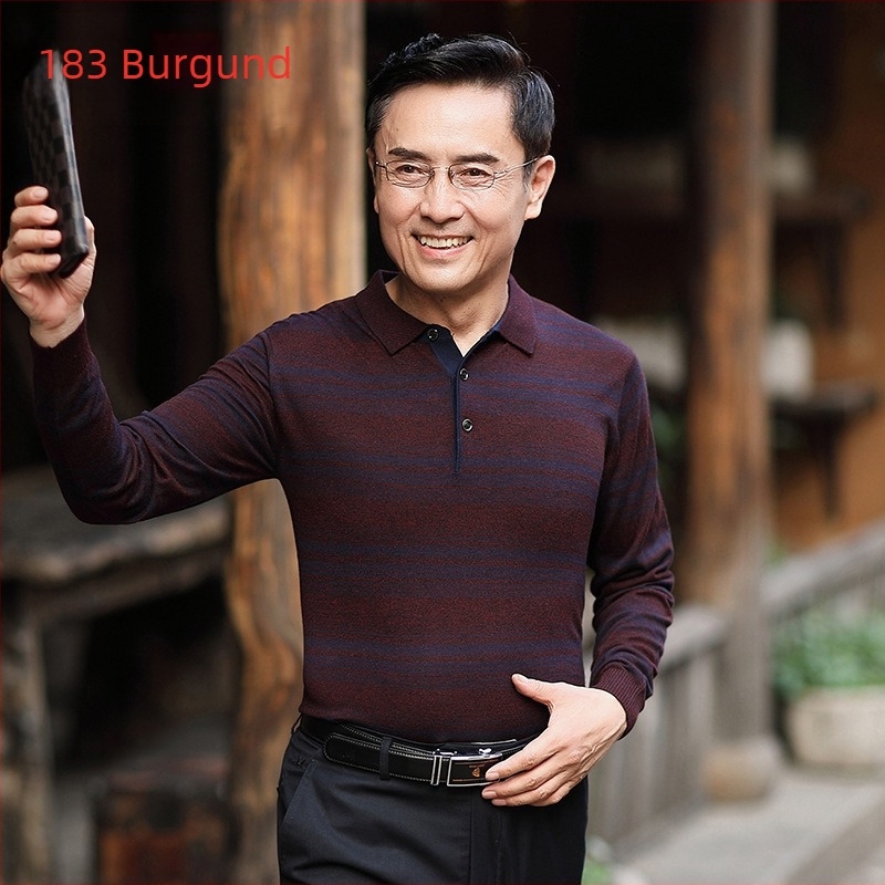 Tricou bărbați cu mânecă lungă, guler rever, viscose ușor, croială lejeră, culoare solidă, respirabil