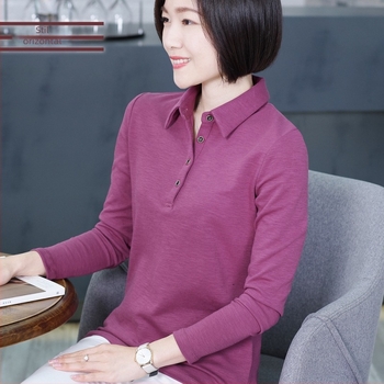 Tricou polo lejer, cu mâneci lungi, din amestec bumbac/elastan (90–95% bumbac, <30% elastan), model solid